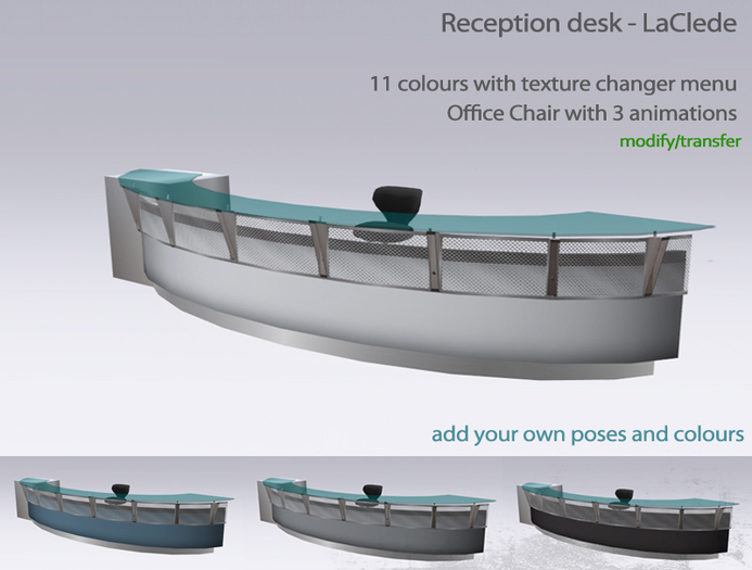 Second Life Marketplace LaClede Reception Desk V.2 Set Modify/transfer